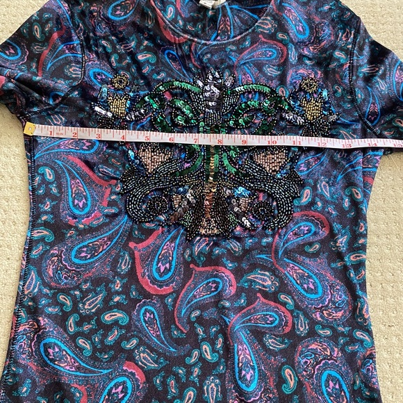 NWT WE THE FREE Black Multicolour Paisley L’amour Velour Top - Picture 13 of 15
